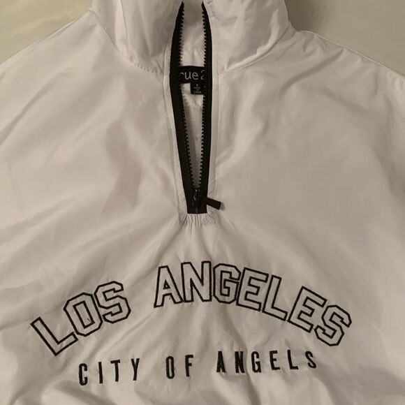 Rue 21 Los Angeles Windbreaker Crop 1/3 Zip Long sleeve Size Small - Picture 6 of 9